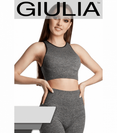 Спортивный бесшовный топ из мягкой микрофибры MELANGE