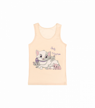 Майка на широких бретельках для девочек с принтом Котята
