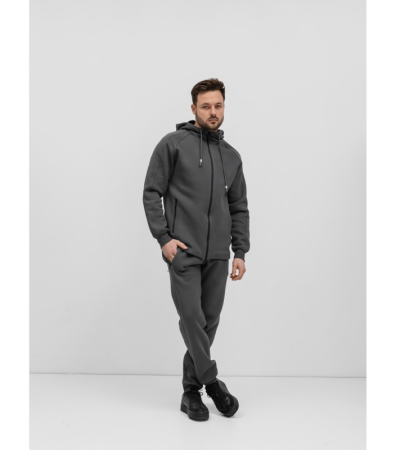 Теплий чоловічий спортивний костюм з кофтою на застібці