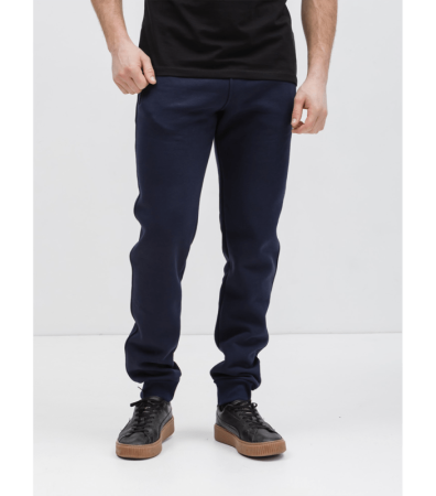 Теплые прямые штаны на манжетах