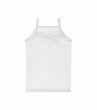 Однотонная ажурная майка для девочеки