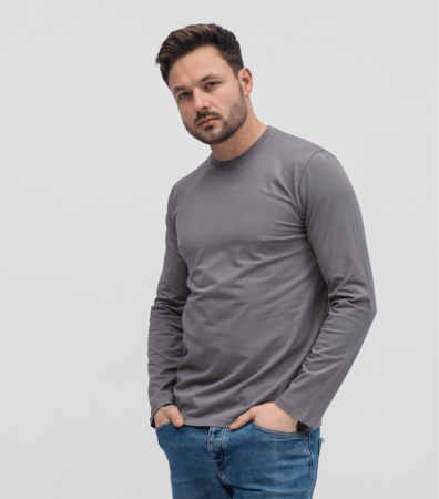 Мужской однотонный лонгслив