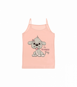 Детская майка с принтом на тонких бретельках