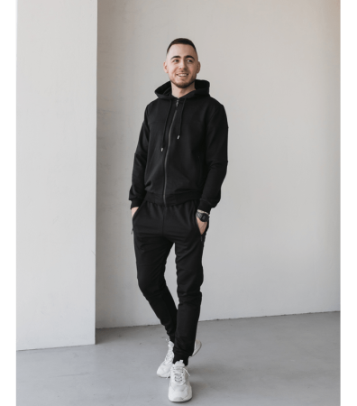 Спортивний костюм із кофтою на застібці та швами на штанах