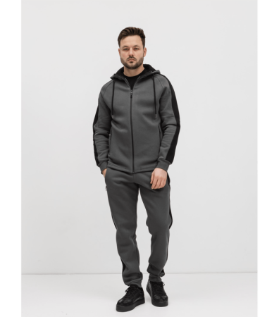 Теплий чоловічий спортивний костюм з кофтою на застібці