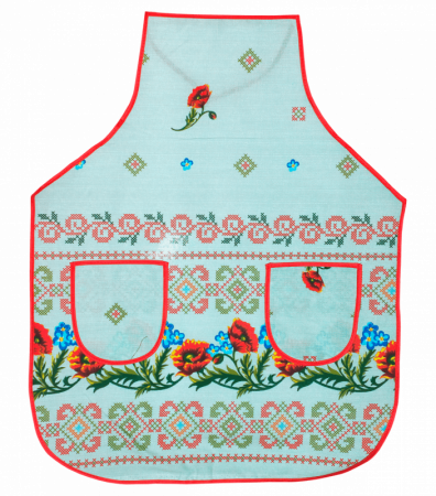 Кухонный фартук льняной Маки