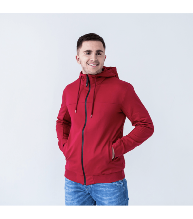 Мужская кофта на замку с капюшоном