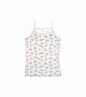 Майка на тонких бретельках для дівчинки з малюнком зайченят