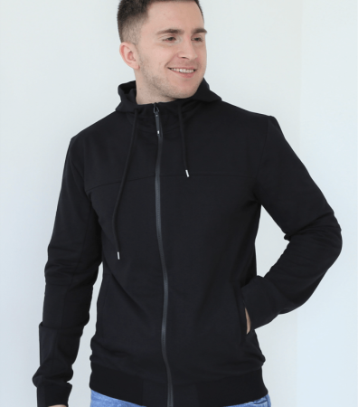 Чоловіча кофта на замку з капюшоном