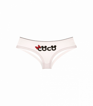 Однотонные шортики с принтом Coco