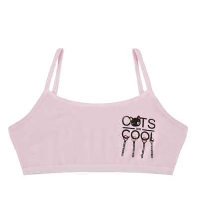 Підлітковий топ на тонких бретельках з принтом CATS are COOL