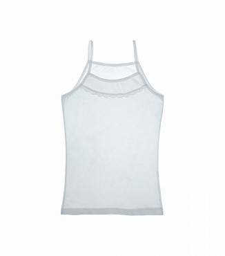 Ажурна біла майка для дівчаток