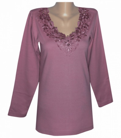 Однотонна футболка жіноча з довгим рукавом