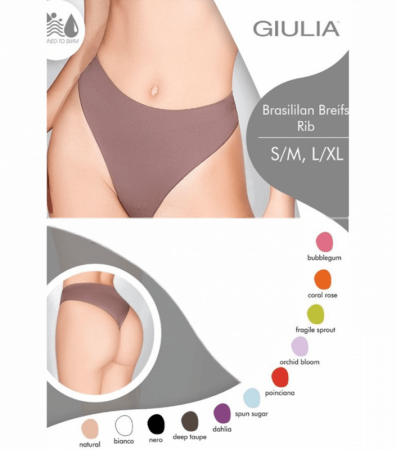 Бесшовные женские трусики в рубчик BRASILIAN BRIEFS RIB - GIULIA