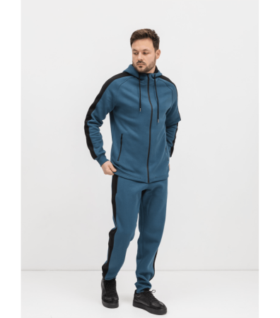 Теплий чоловічий спортивний костюм з кофтою на застібці