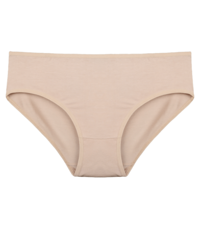 Однотонные вискозные женские трусы слипы бежевые