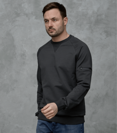 Однотонный мужской свитшот с карманом