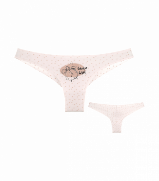 Трусики женские бразилианы с принтом Будильник