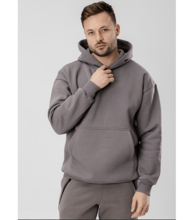 Мужское теплое худи спущенное плечо