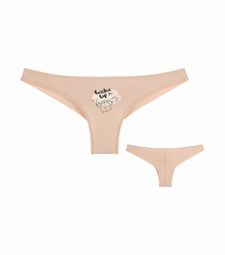 Трусики жіночі бразиліани з принтом Будильник