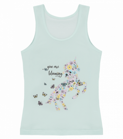 Майка на широких бретельках с принтом для девочек