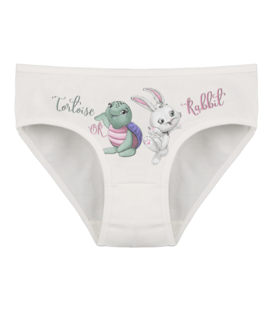 Труси сліпи для дівчинки з принтом Tortoise or Rabbit
