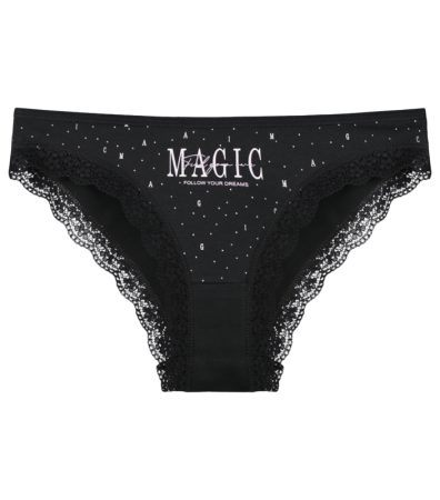 Ажурные трусы слипы с принтом MAGIC