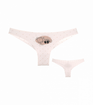 Трусики женские бразилианы с принтом Будильник