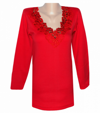 Однотонна футболка жіноча з довгим рукавом