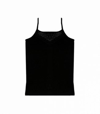 Черная женская майка на тонких бретельках