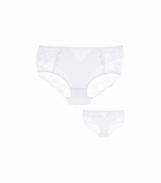 Женские белые трусы с кружевными вставками