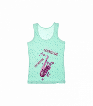Детская майка для девочки с рисунком музыкальных инструментов