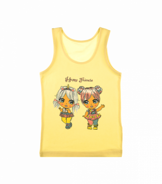 Майка на широких бретельках с принтом