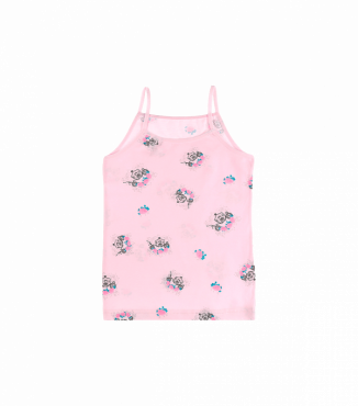 Майка с рисунком на тонких бретельках для девочек