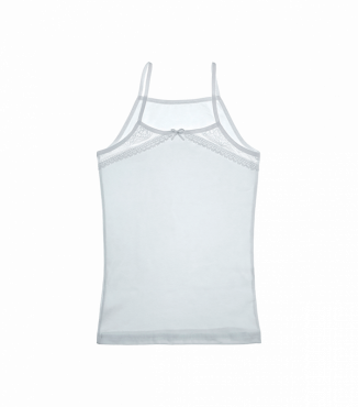 Ажурна однотонна майка для дівчаток