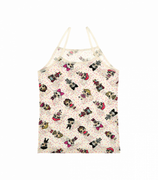 Детская майка на тонких бретельках с рисунком для девочек