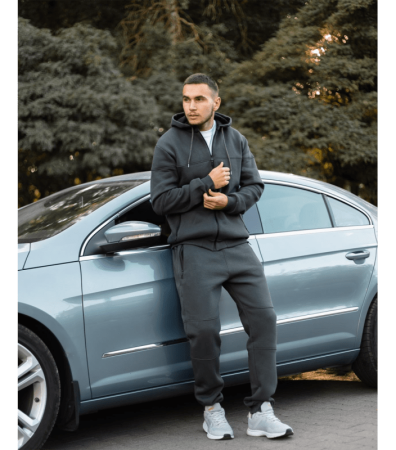 Теплый спортивный костюм с кофтой на молнии