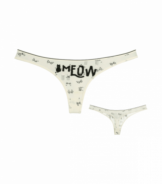 Женские трусики стринги с принтом Meow