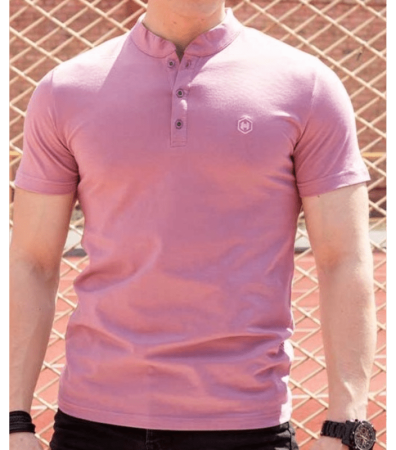 Чоловіча однотонна поло з коміром-стійкою великих розмірів