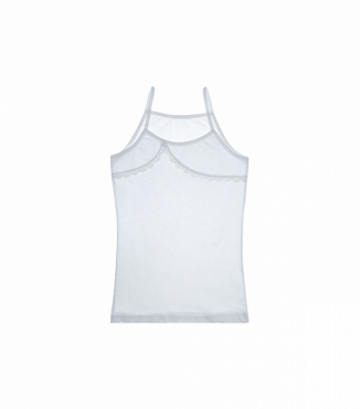 Біла майка для дівчаток з мережевом