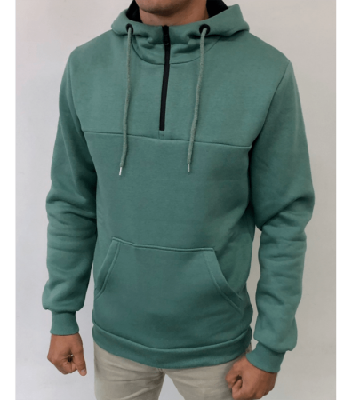 Теплое худи с короткой молнией