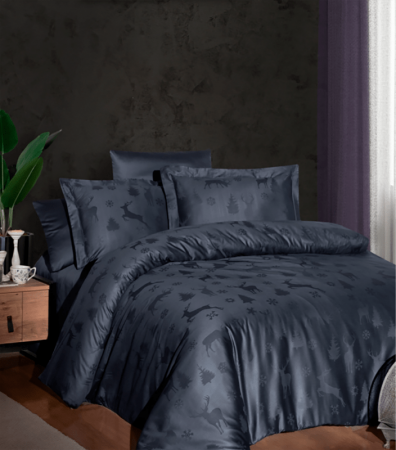 Комплект постільної білизни Jacquard Satin Dark Series First Choice