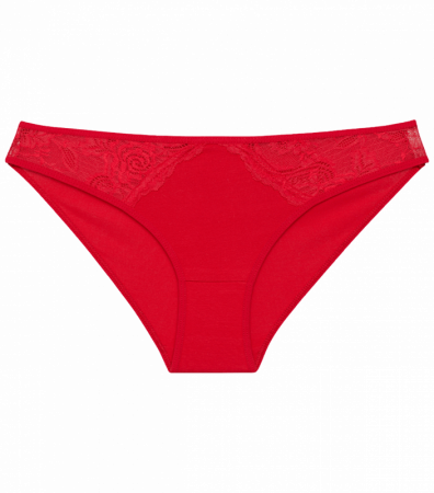 Черные женские трусы слипы с кружевом