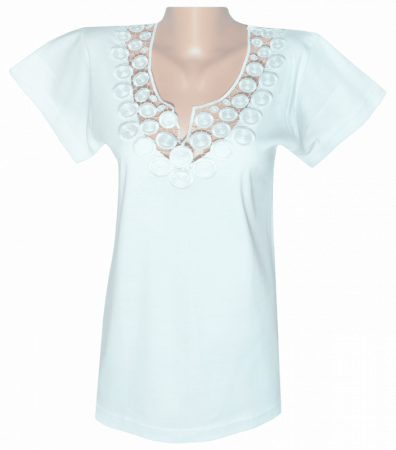 Кружевная футболка женская