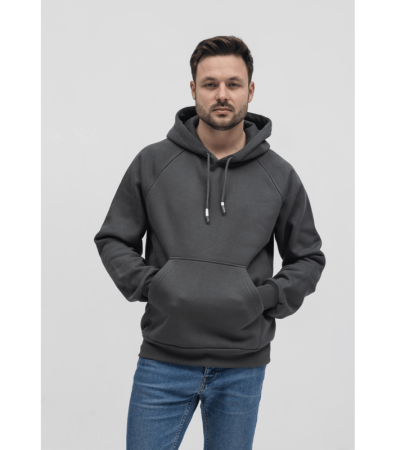 Однотонное мужское теплое худи