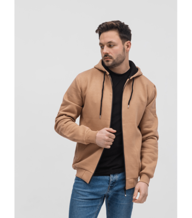 Теплая мужская кофта на молнии с капюшоном