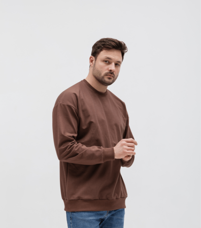 Однотонний світшот зі спущеним плечем